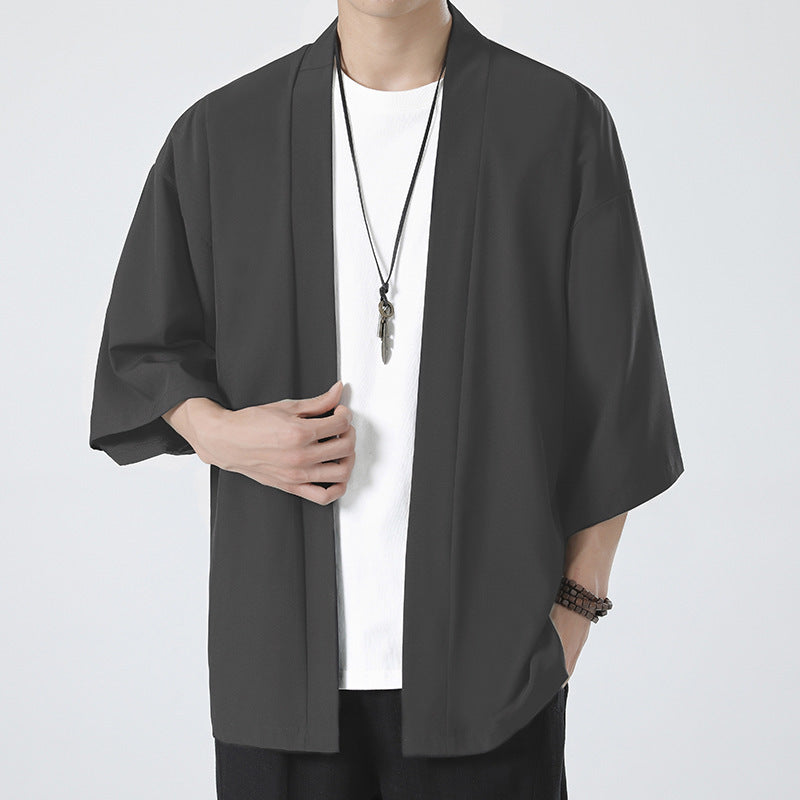 Herren nan kimonoartige Kurzarmjacke im Oversize-Schnitt Drune