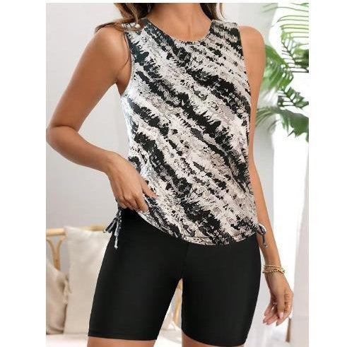 Damen Sportliches Tankini-Set mit verstellbaren Shorts Drune