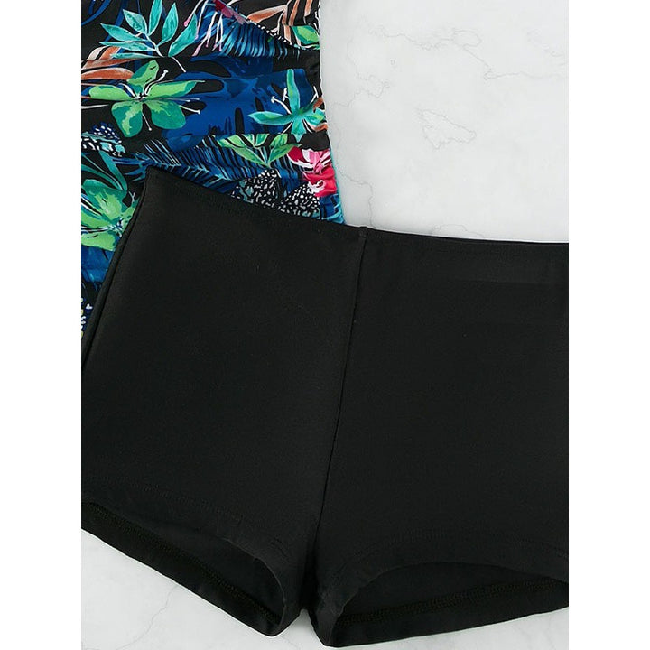 Damen Badeanzug-Set mit floralem Design und hohem Beinausschnitt Drune