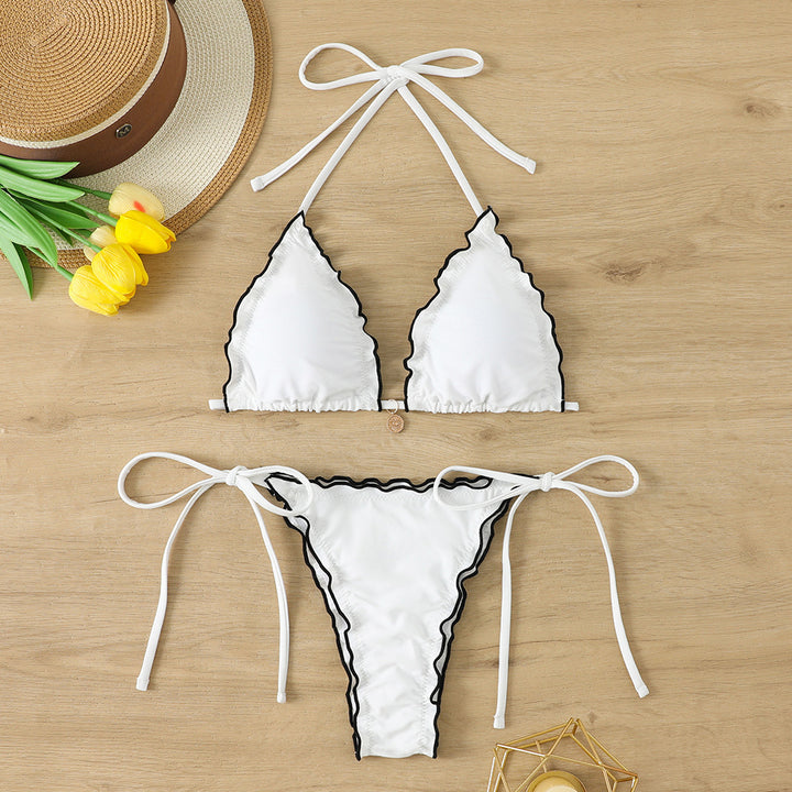 Damen Triangel-Bikini mit verspielten Rüschen Drune