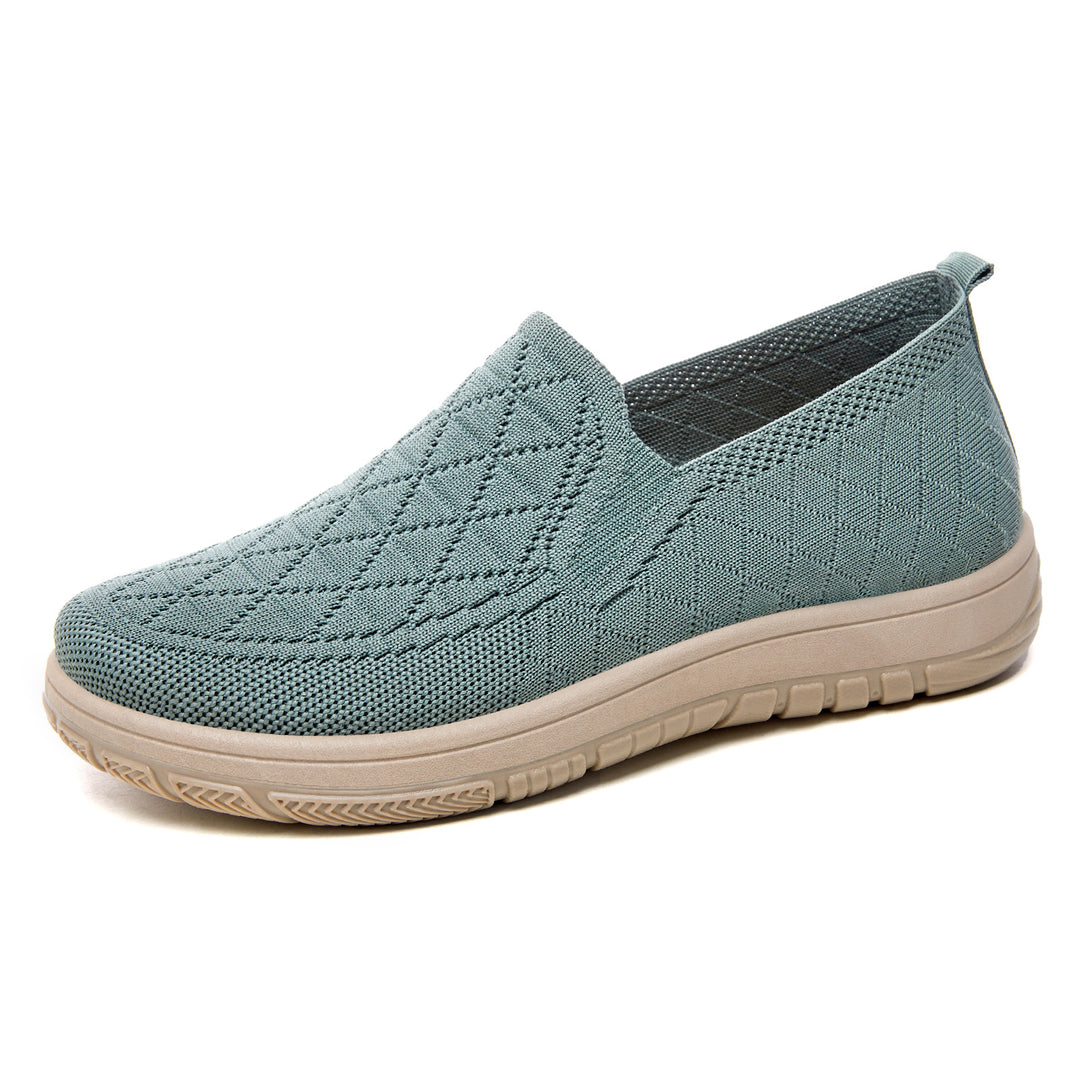 Damen nan atmungsaktiver Strick-Slipper mit orthopädischer Stoßdämpfung und flexibler Profilsohle Drune