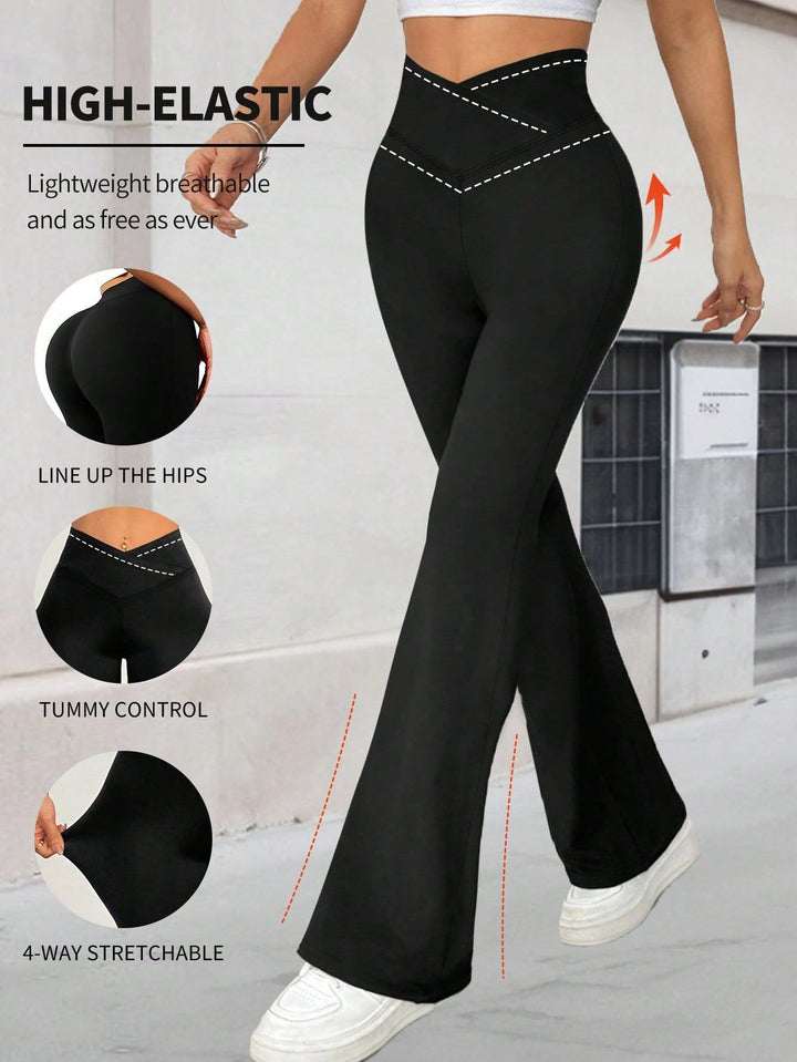 Damen Hochgeschnittene Yoga-Leggings mit Bauchkontrolle und 4-Wege-Stretch Drune