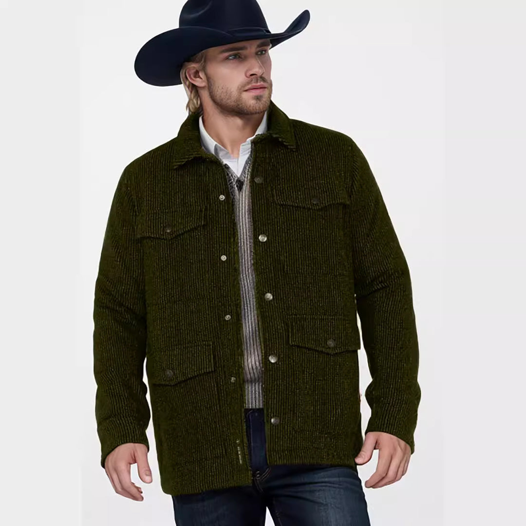 Herren rustikale Freizeitjacke mit strukturiertem Stoff Drune