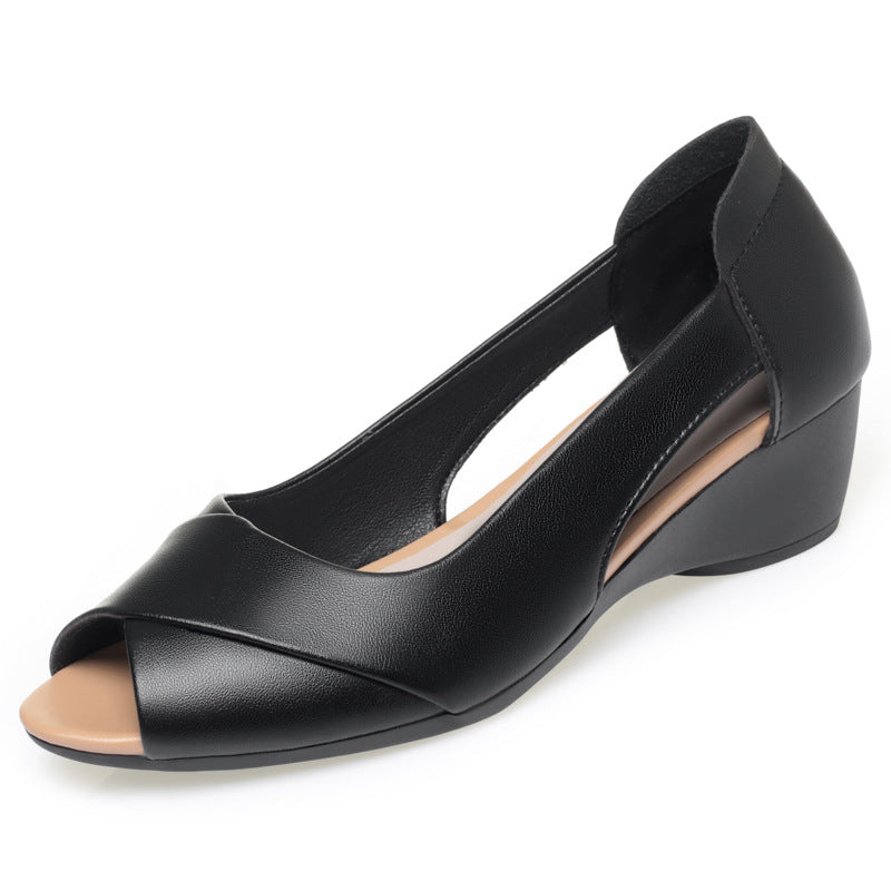 Damen offene Wedgeschuhe mit modischem Schnitt und komfortablem Fußbett Drune