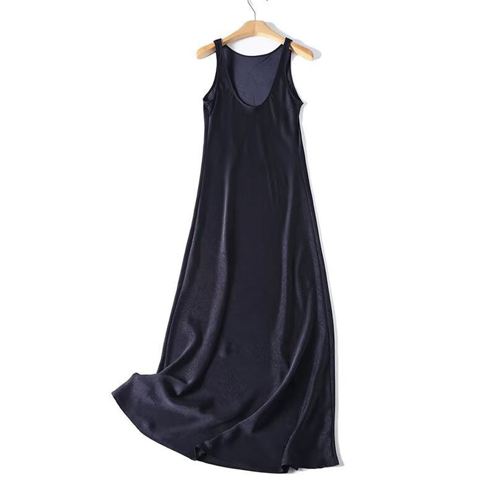 Damen Langes Seidenkleid mit elegantem Rückenausschnitt Drune