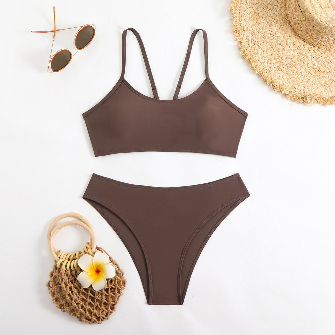 Damen Sportliches Bikini-Set mit verstellbaren Trägern Drune
