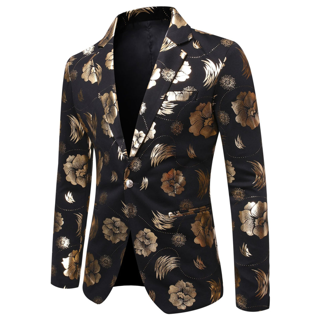 Herren eleganter Blazer mit luxuriösem Blumenmuster Drune