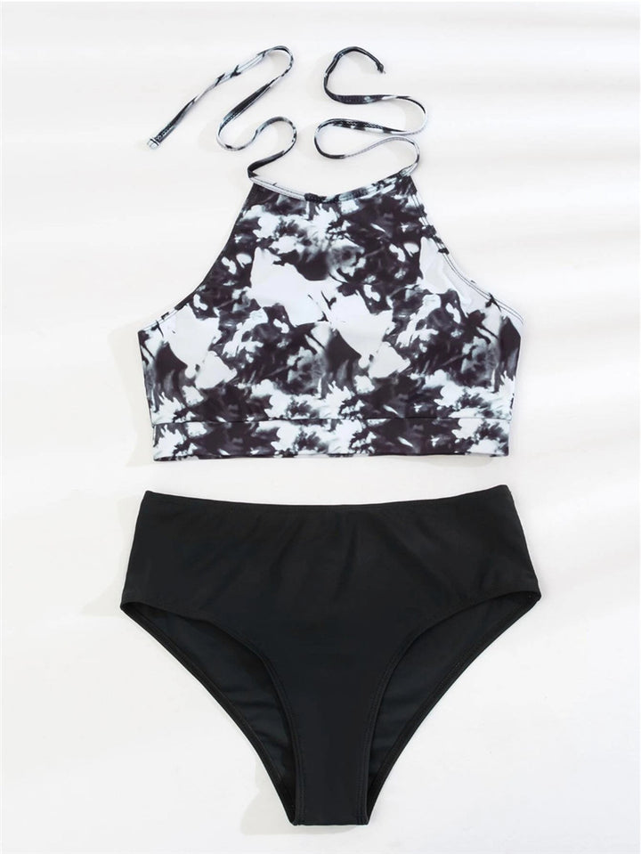 Damen Bikini-Set mit hochgeschlossenem Oberteil und modernem Hosen-Design Drune