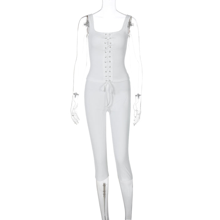 Damen Figurbetontes Midikleid mit Schnürung Drune
