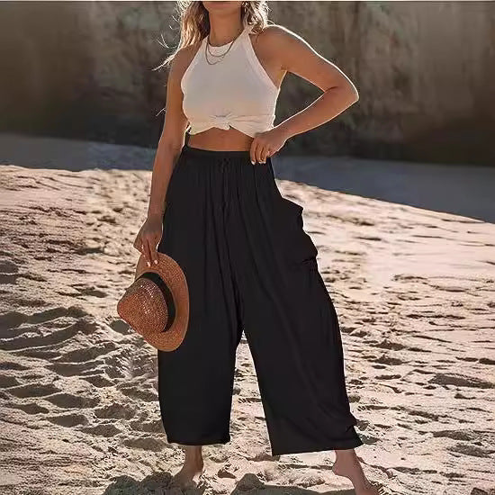 Damen Weite Sommerhosen Drune