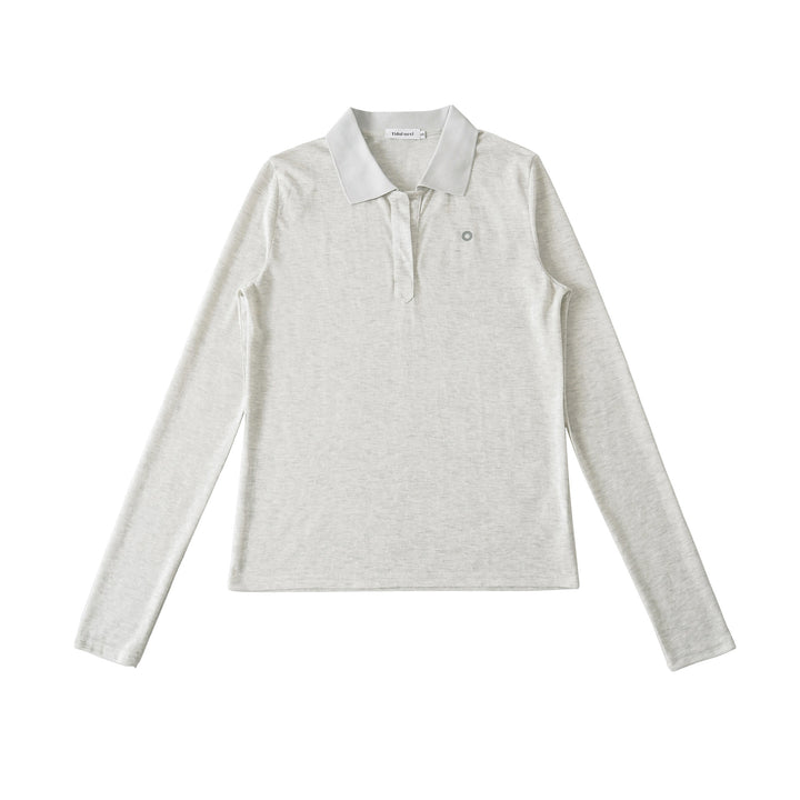 Damen Langarm-Polohemd mit modernem Kragen und hochqualitativem Materialmix Drune