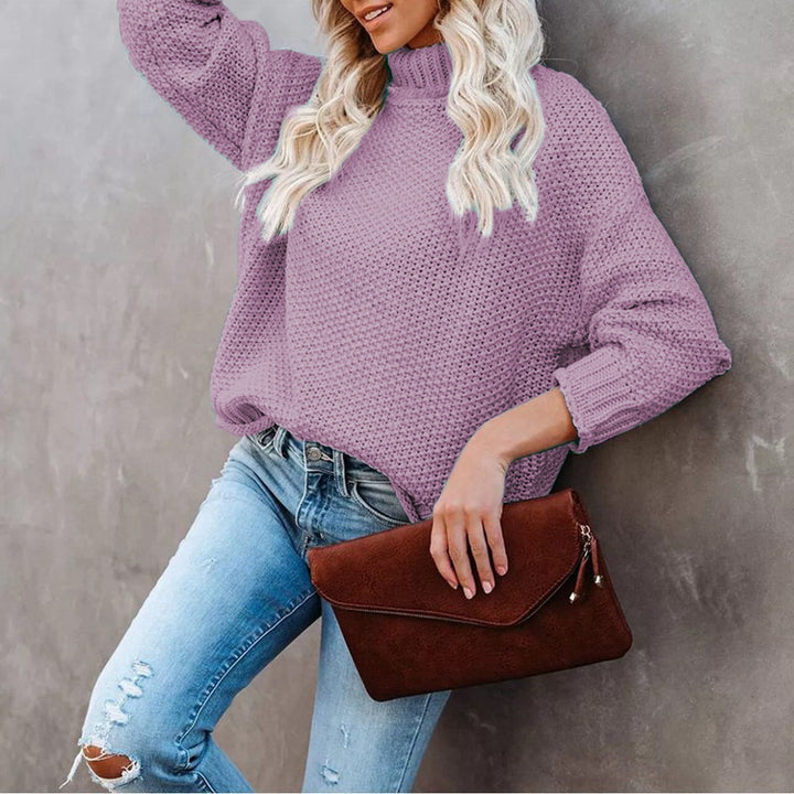 Damen Grobstrickpullover mit Rollkragen und lässigem Schnitt Drune