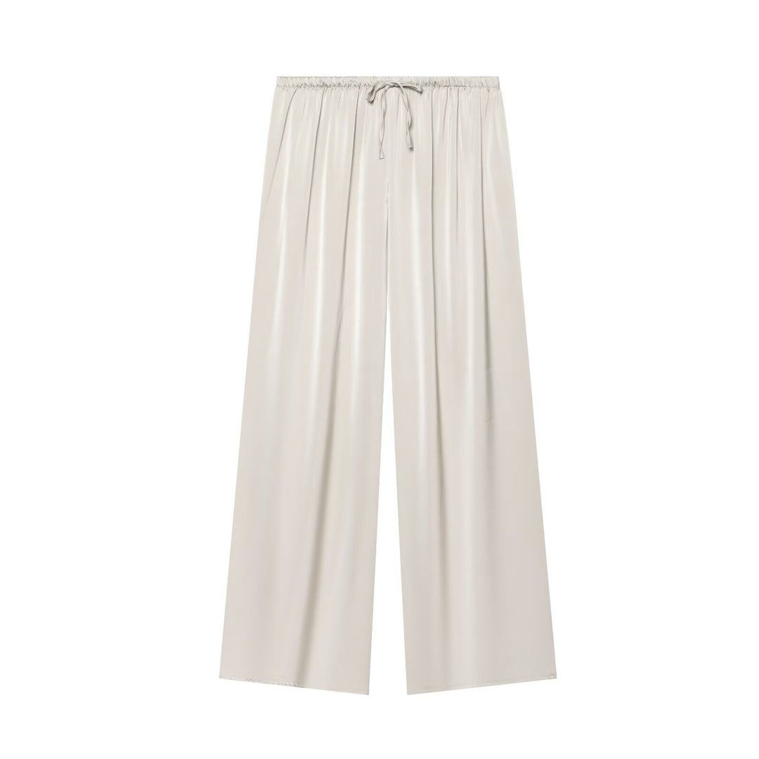 Damen nan luftig-weite Palazzo-Hose mit elastischem Bund und Kordelzug Drune