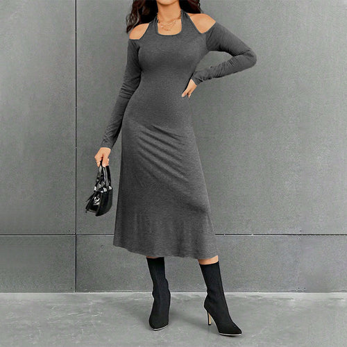 Damen Maxikleid mit schickem Schnitt und eleganten Cut-Out-Details Drune