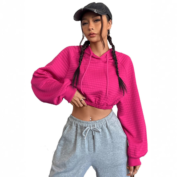 Damen cropped Hoodie mit strukturiertem Design Drune
