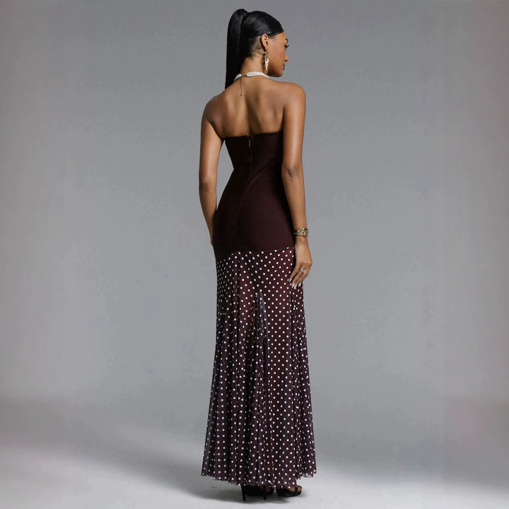 Damen Elegantes Stretch-Top mit transparentem Rüschenrock Drune