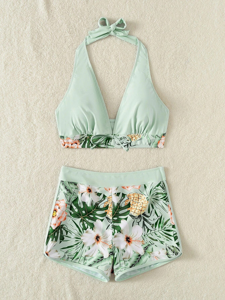 Damen Hochtaillierte Badehose mit Halteroberteil Drune