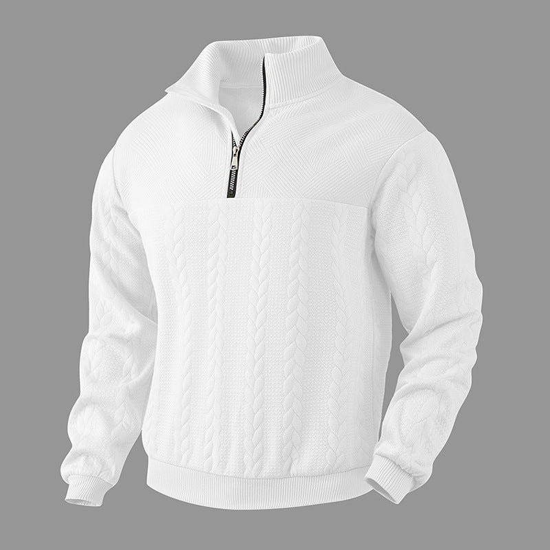 Herren Strickpullover mit Reißverschluss und strukturiertem Design Drune