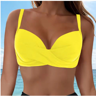 Damen Elegantes Bikinioberteil mit Wickeldesign Drune