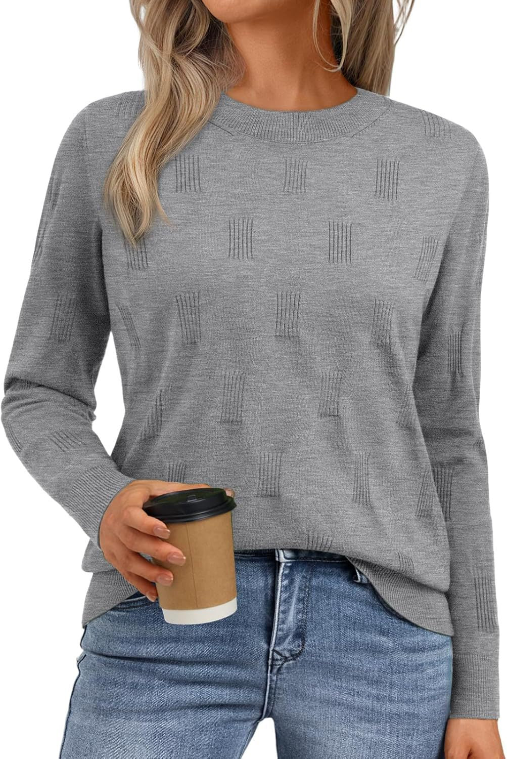 Damen Strickpullover mit feinem Strukturmuster Drune