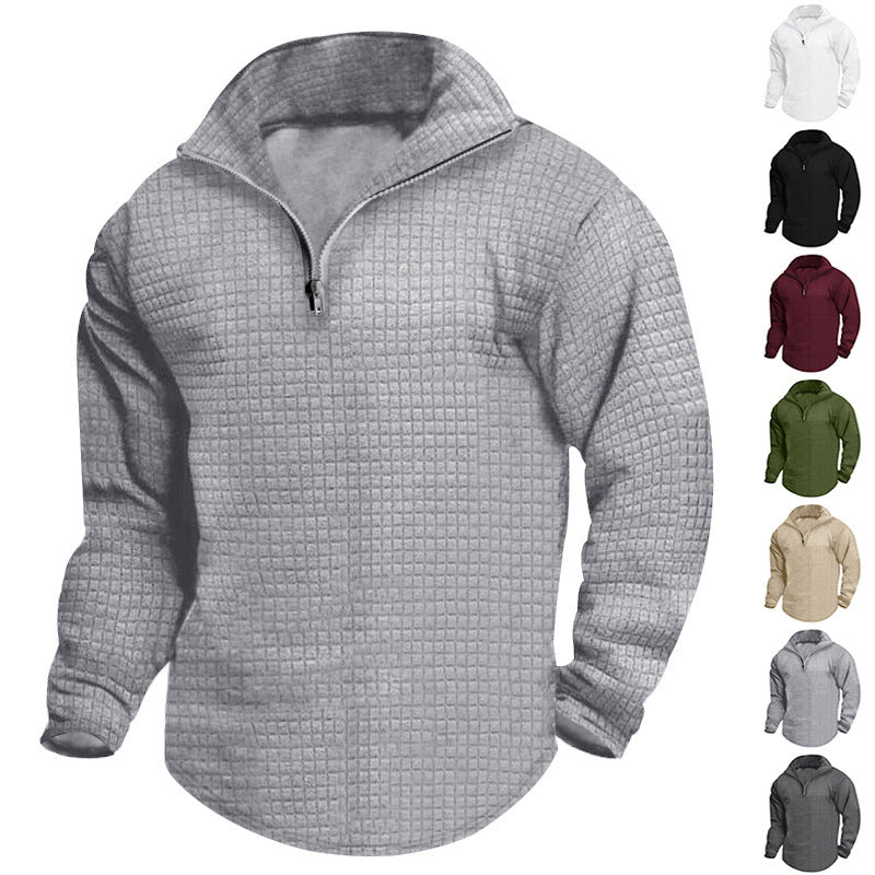 Herren modischer Fleecepullover mit praktischem Reißverschluss und strukturiertem Design Drune
