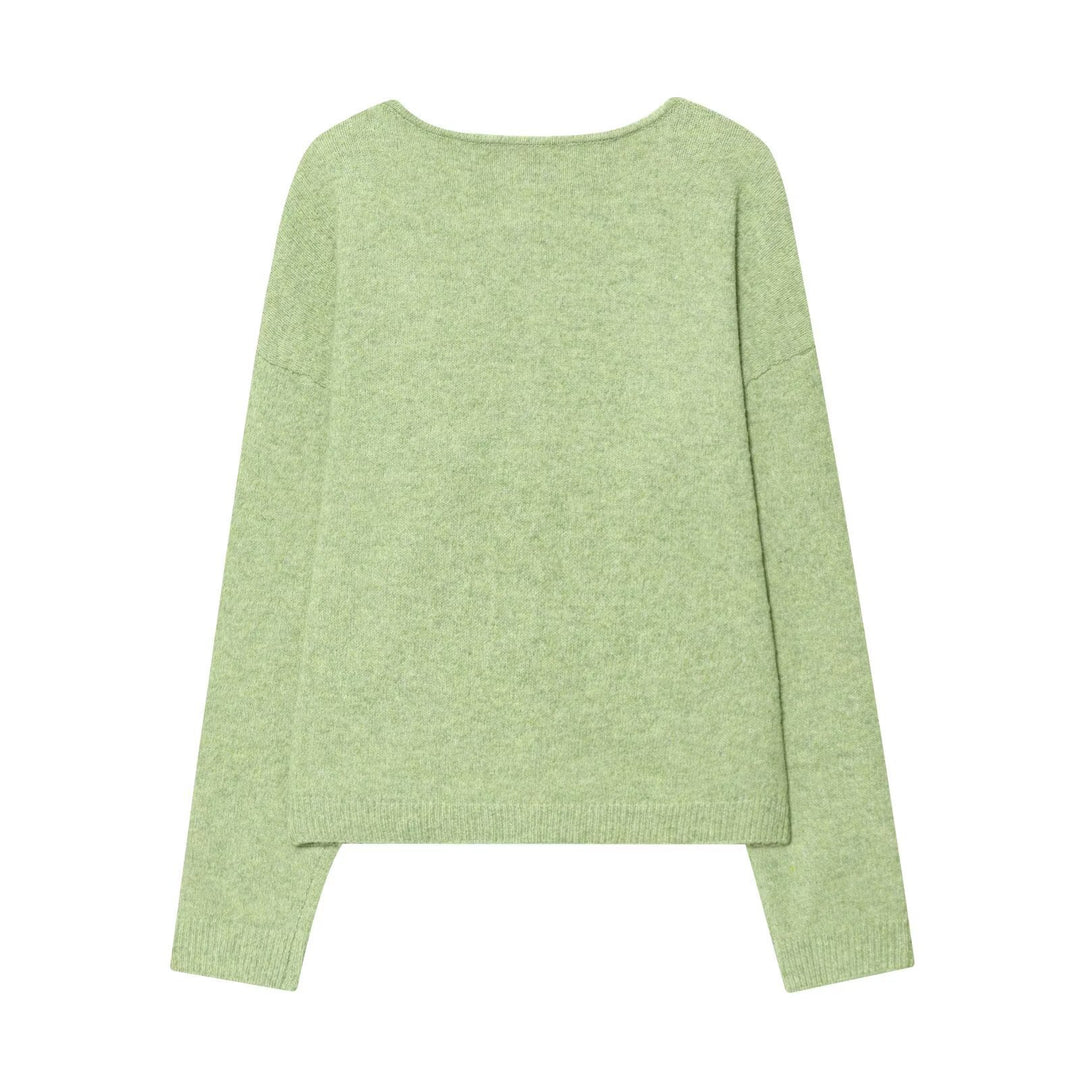 Damen gemütliche Strickjacke mit Knopfverschluss und lockerem Schnitt Drune