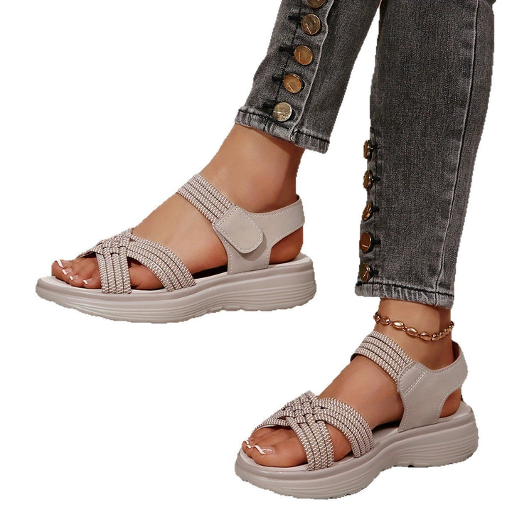 Damen Sportliche Sandalen mit geflochtenen Riemen und gepolsterter Sohle Drune