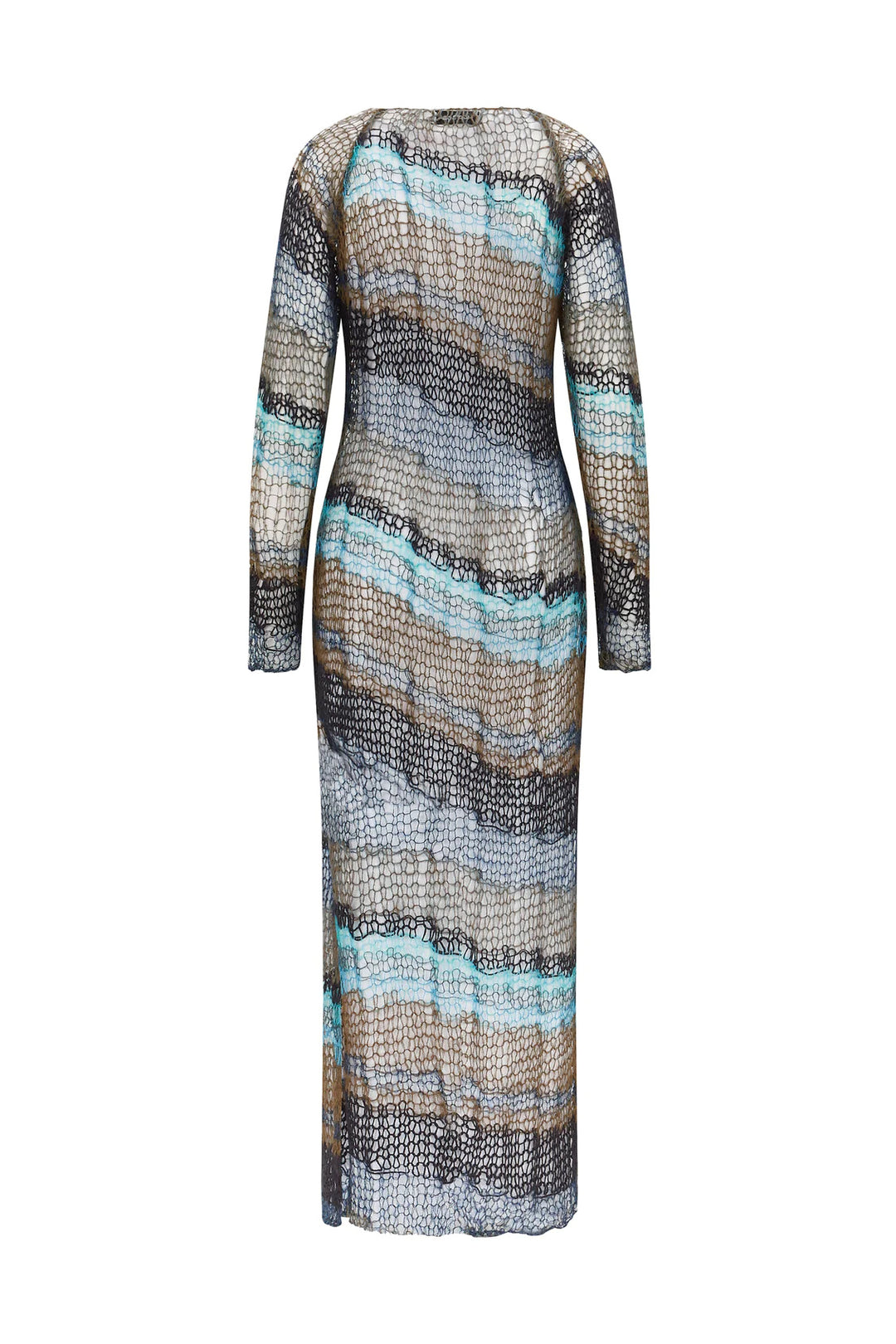 Damen Maxikleid mit kreativem Netzdesign und aufregendem Farbverlauf Drune