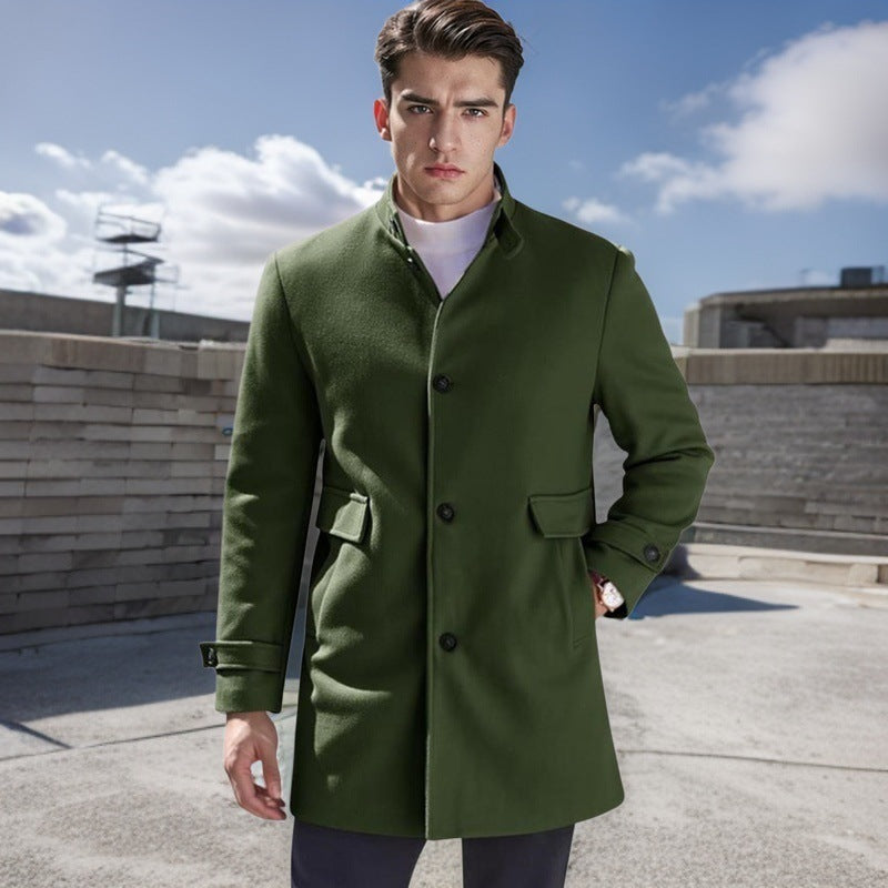 Herren eleganter Außenmantel mit praktischen Taschen Drune