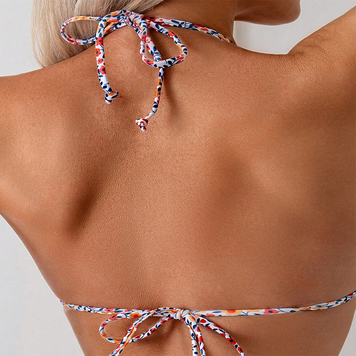 Damen Triangel-Bikini mit verstellbaren Trägern und tollem Blumenmuster Drune
