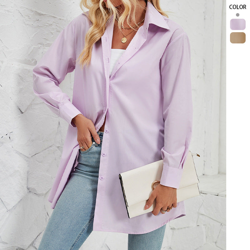 Damen Langarm Blusenhemd mit modernem Schnitt und eleganten Details Drune