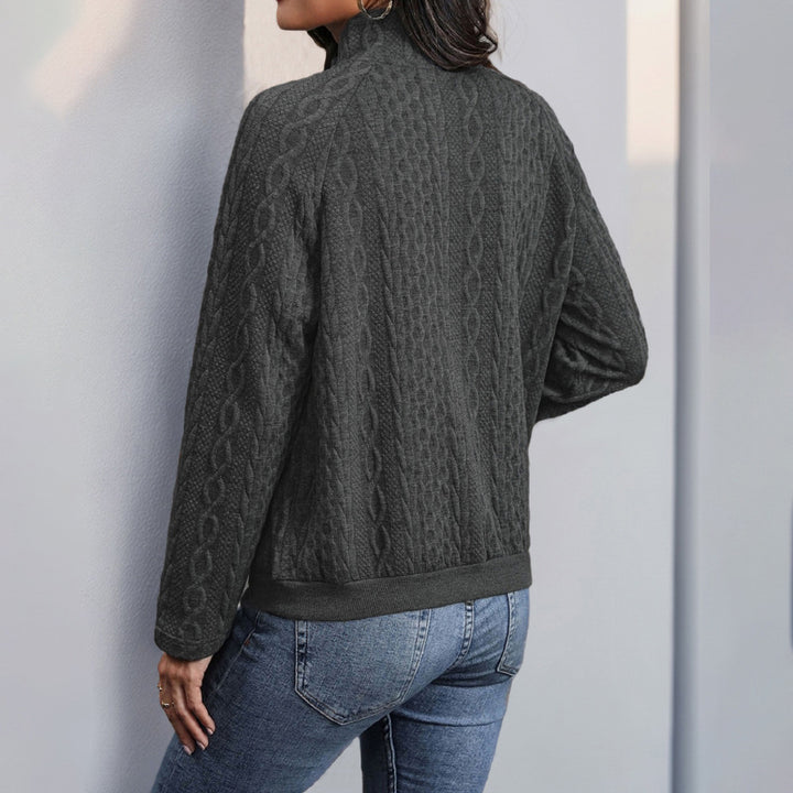 Damen Pullover mit hohem Kragen und strukturiertem Muster Drune
