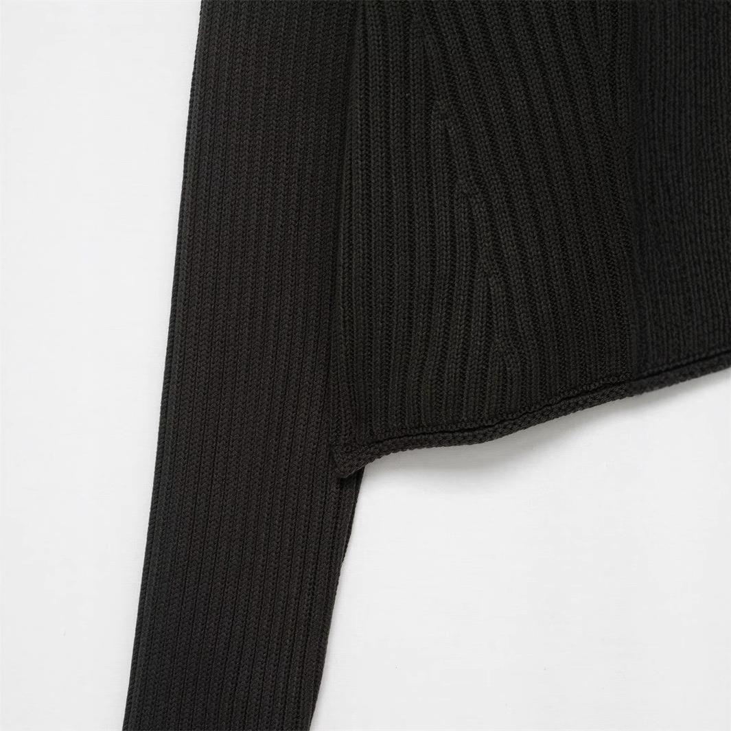 Damen Strickjacke mit breitem Kragen und modischen Knopfdetails Drune