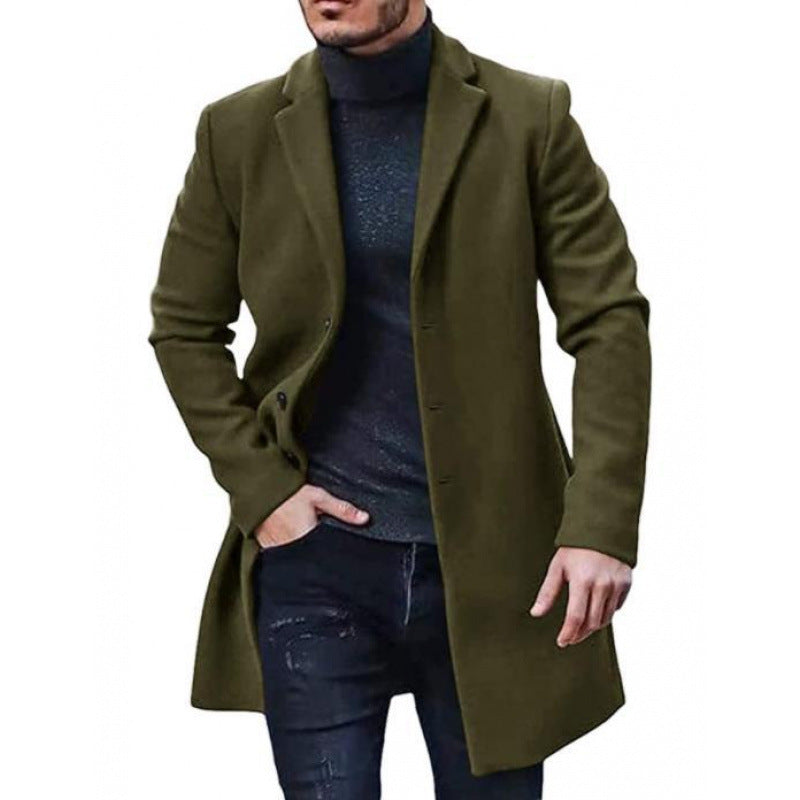 Herren eleganter Wintermantel mit modernem Schnitt Drune