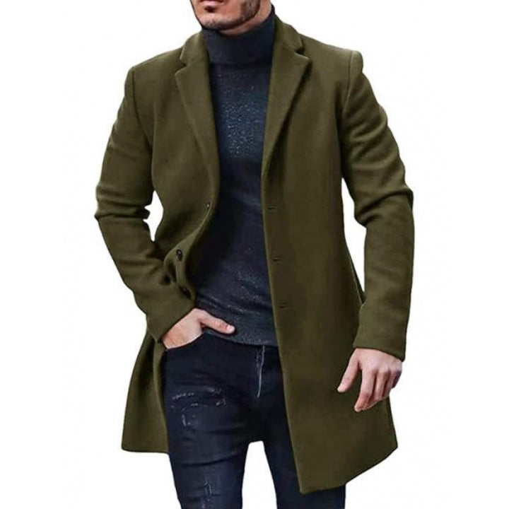 Herren eleganter Wintermantel mit modernem Schnitt Drune