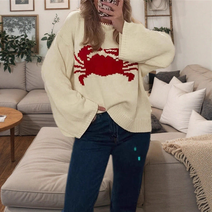 Damen Strickpullover mit kreativem Krabbendesign Drune