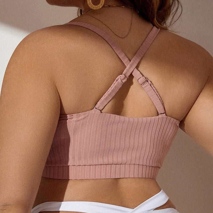 Damen Bequemes Bikinioberteil mit gerafftem Design Drune