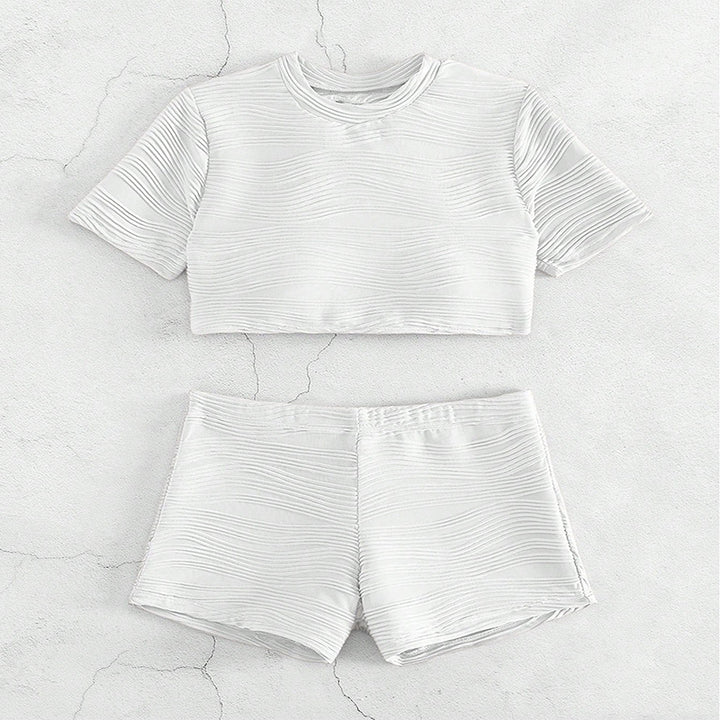 Damen Crop-Top und Shorts Set Drune