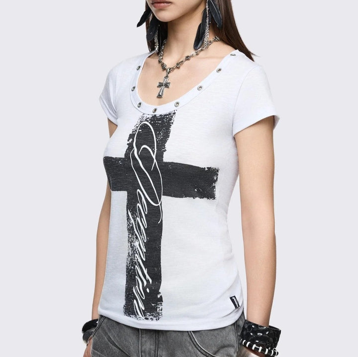 Damen Stylisches Shirt mit kreativem Grafikdesign Drune