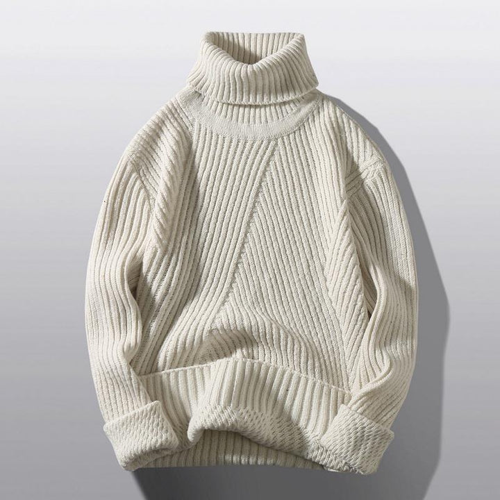 Damen Grobstrick-Rollkragenpullover mit aufwendigem Rippmuster Drune