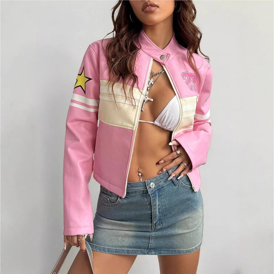 Damen Sportliche Kurzjacke mit detailreichen Applikationen Drune