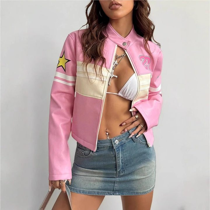 Damen Sportliche Kurzjacke mit detailreichen Applikationen Drune