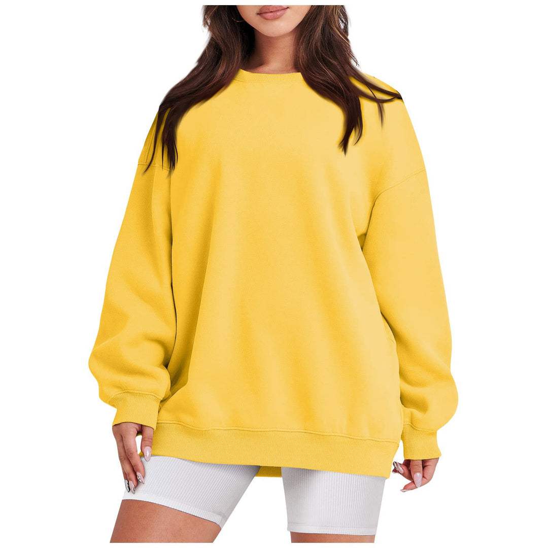 Damen nan Longline-College-Sweatshirt mit geripptem Saum, Raglanärmeln und angerauter Innenseite Drune