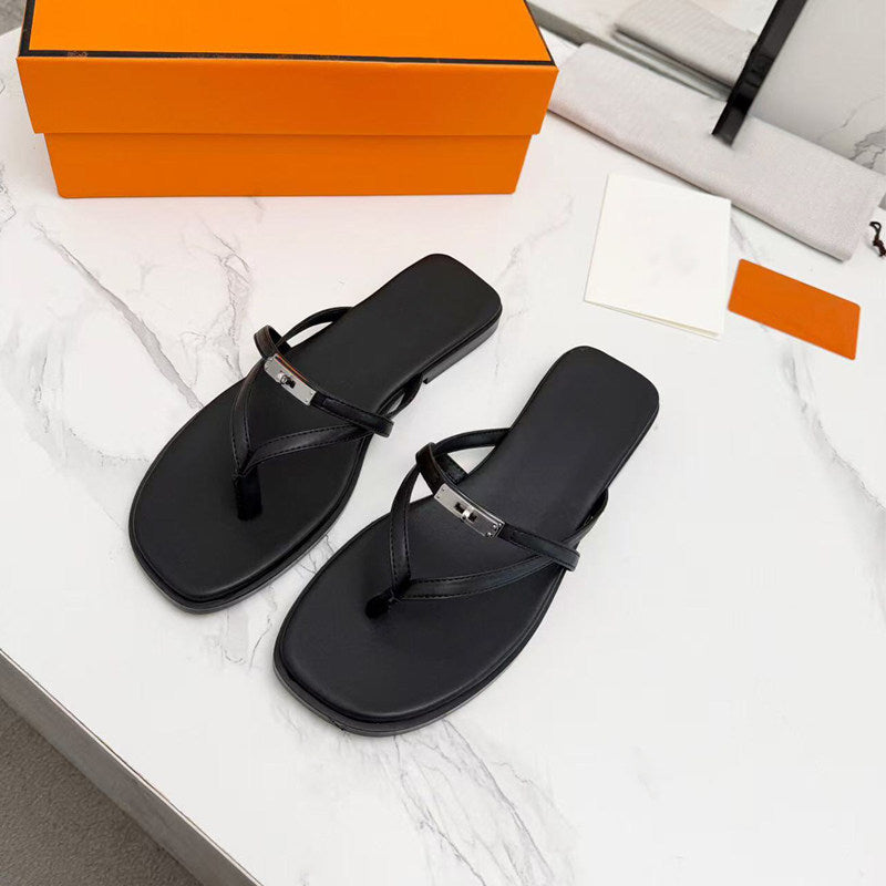 Damen Elegante Zehentrenner-Sandalen mit verstellbarem Riemendesign und feinen Metallic-Details Drune