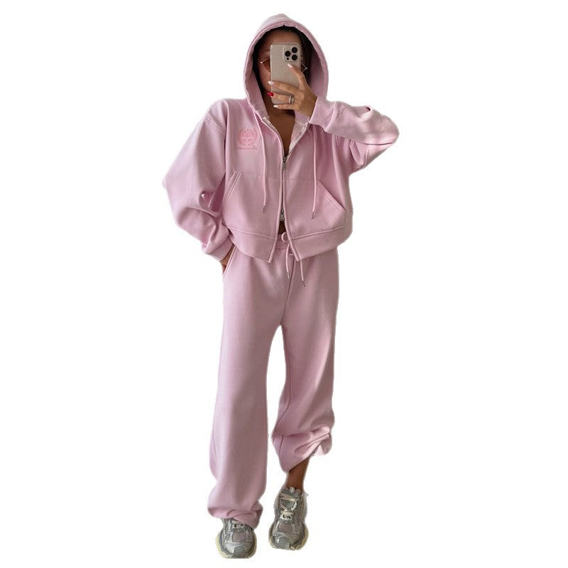 Damen lässiger Hoodie und Jogginghose Set Drune