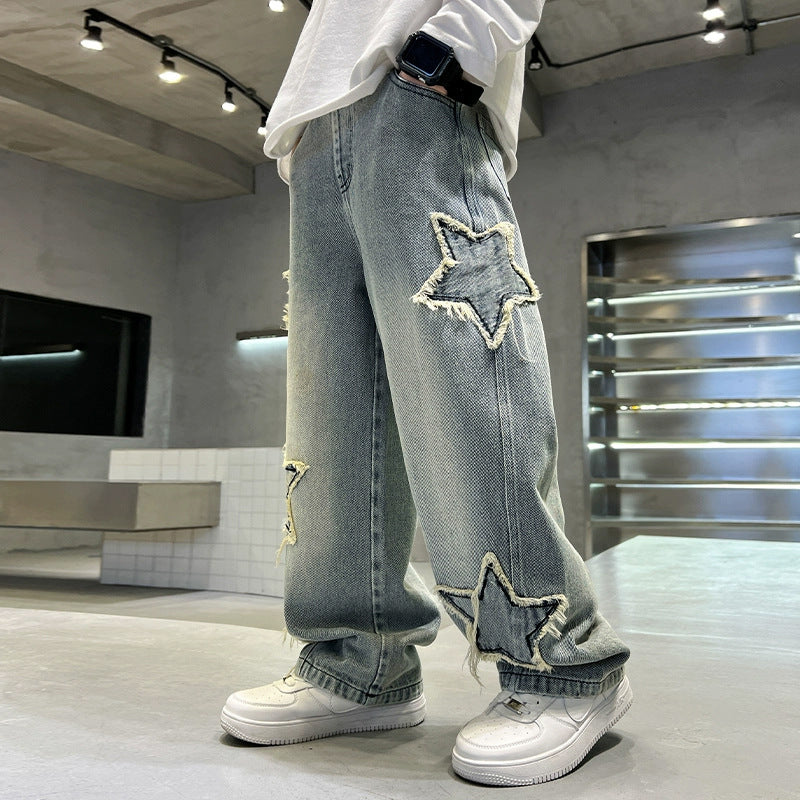 Damen modische Jeans mit Stern-Details Drune