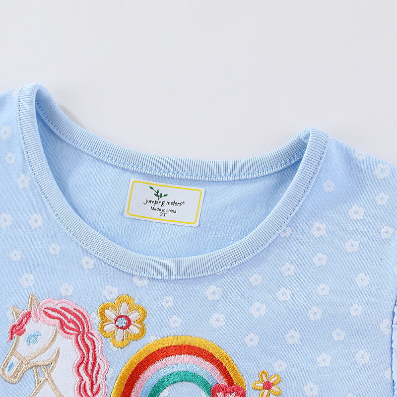 Mädchen Sommerkleid mit niedlichem Einhornmotiv und Rüschendetails Drune