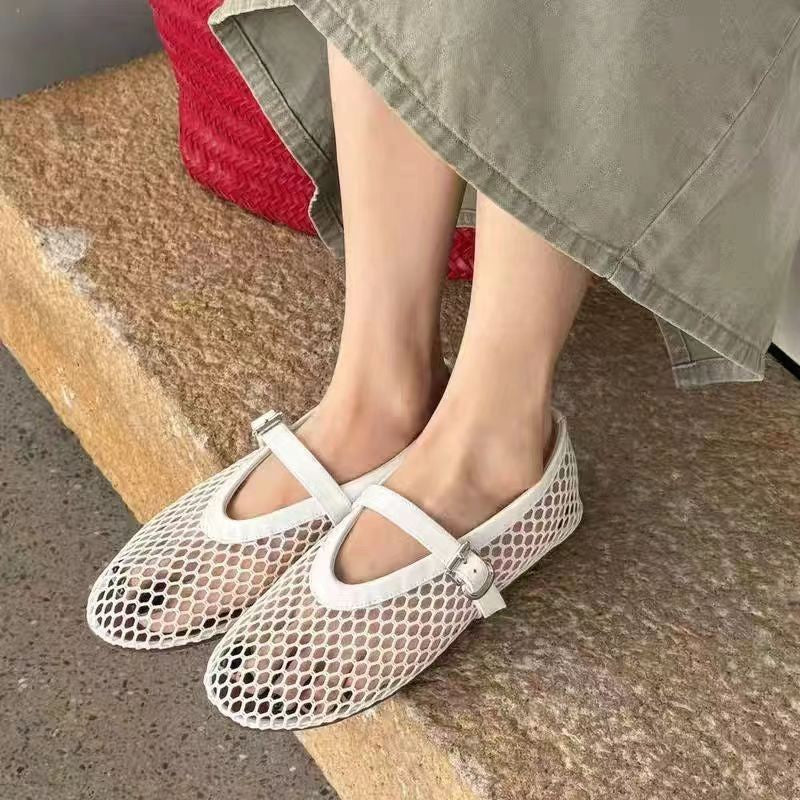 Damen Netzschuhe mit verstellbarem Riemen und atmungsaktivem Obermaterial Drune