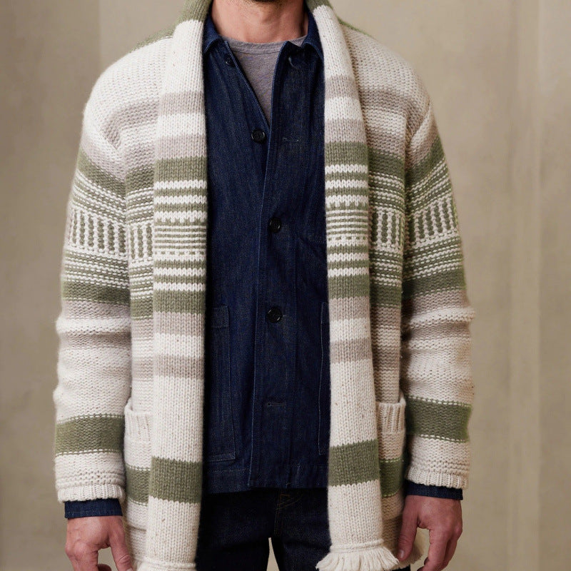 Herren Strickjacke mit modernem Muster und praktischen Taschen Drune