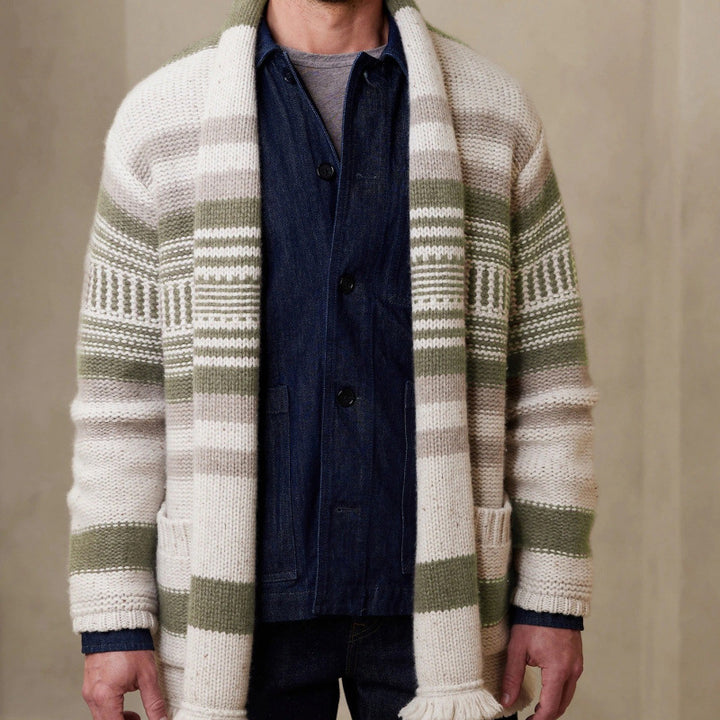 Herren Strickjacke mit modernem Muster und praktischen Taschen Drune